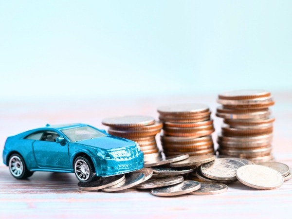 Mini Blue Car with Coins