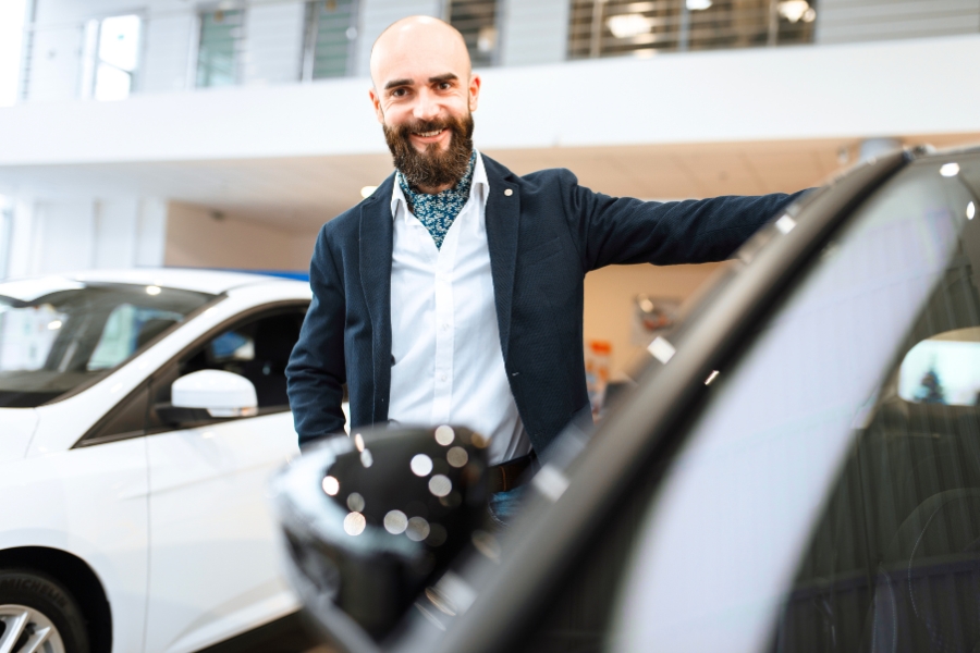 Man Renting a Car