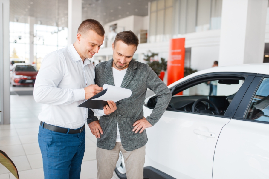 Man Renting a Car