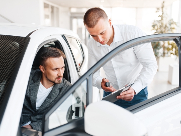 Man Renting a Car